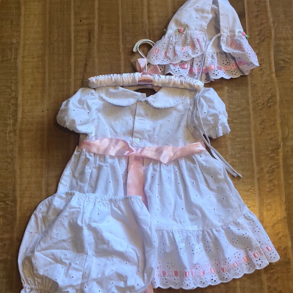 Toddler dress, pants, and hat set